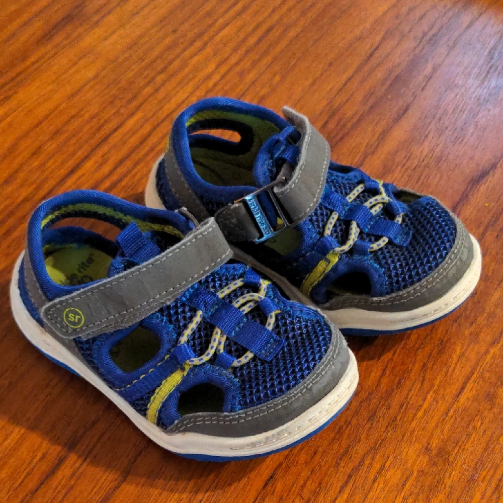 Stride Rite Navy and Gray Kids Sandals